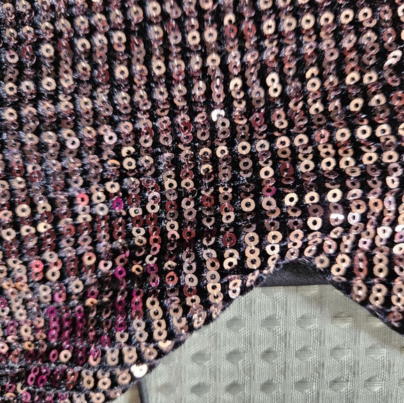 Chocolate Sequin Crop Top - Picture 5 of 8